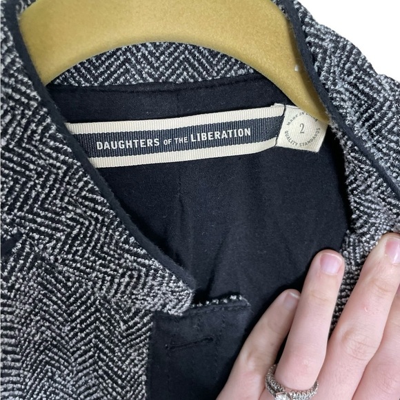 Anthropologie Daughters of the Liberation Black Gray Military Jacket 2 - Picture 4 of 6